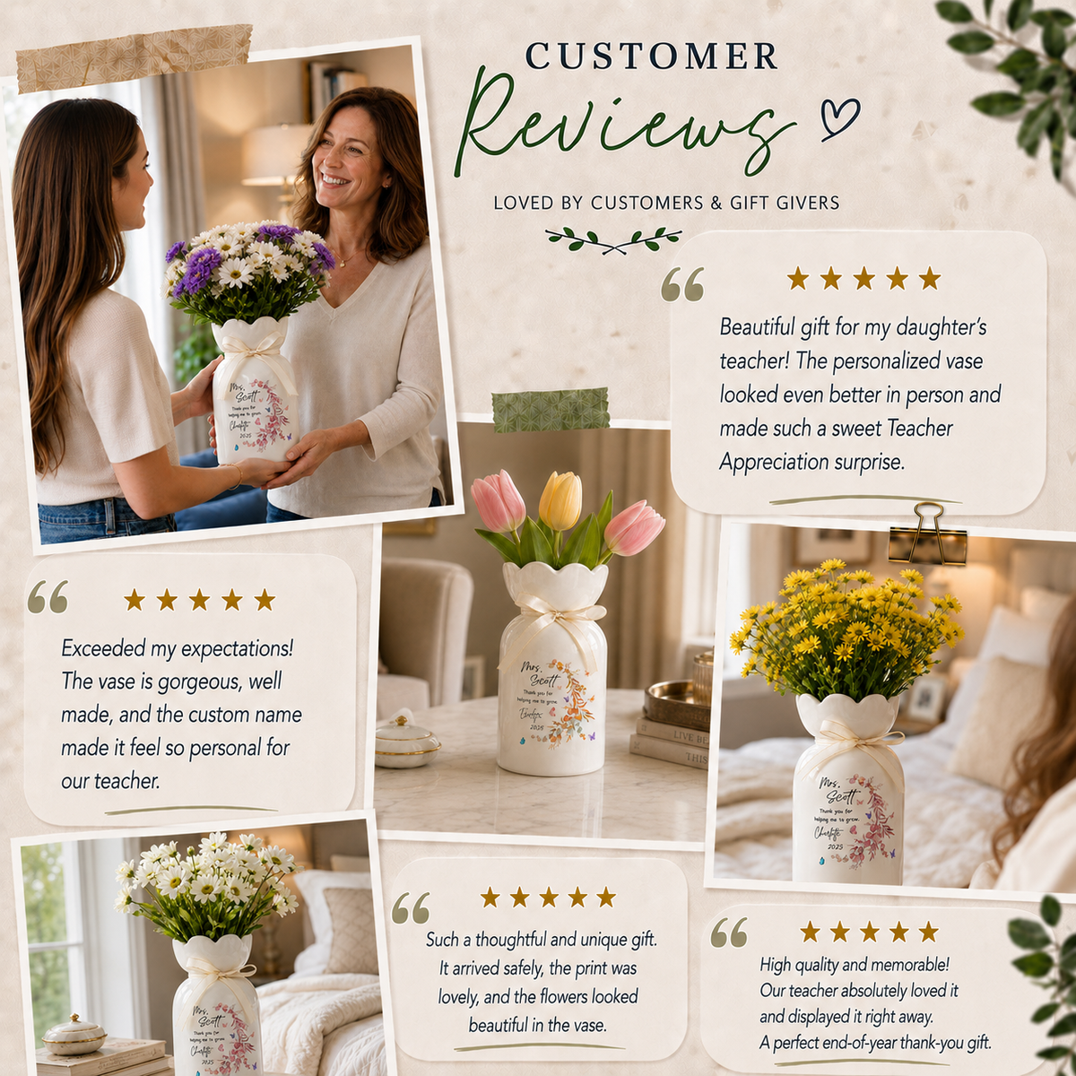 Custom Flower Pot Thank You for Helping Me Grow – Personalized Teacher Appreciation Gift