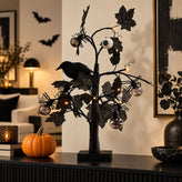 Lighted Black Halloween Eyeball Tree Spooky Tabletop Decor