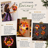 Illuminated Halloween Pumpkin Garland for Festive Door Hanging Decoration