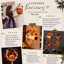 Illuminated Halloween Pumpkin Garland for Festive Door Hanging Decoration