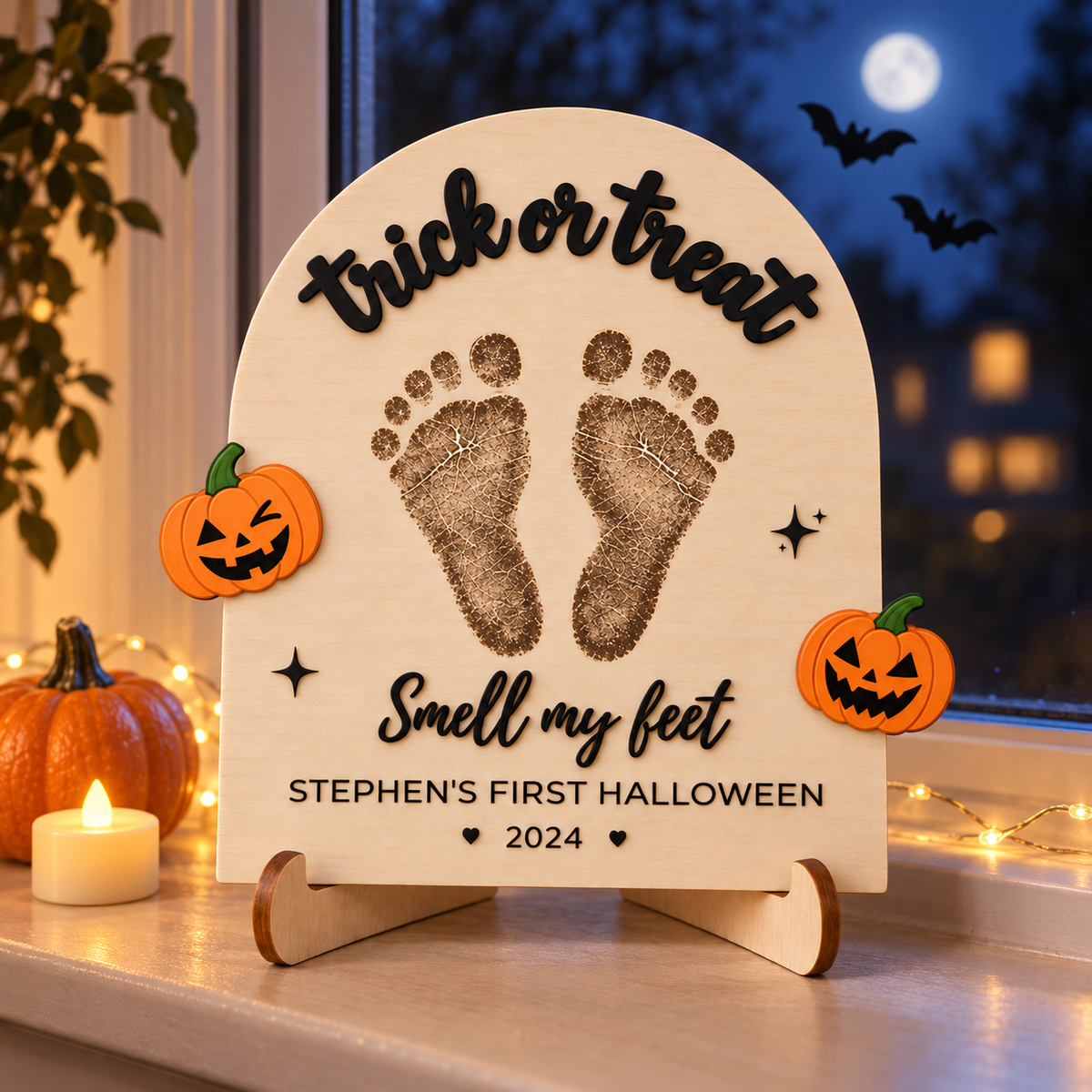 DIY Halloween Footprint Sign – Baby’s First Halloween Keepsake