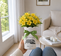Personalized First Home Flower Vase – Custom New Home Gift for Couples