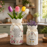 Custom First Mom Now Grandma Ceramic Flower Vase – Personalized Birth Month Flower Grandma’s Garden Gift