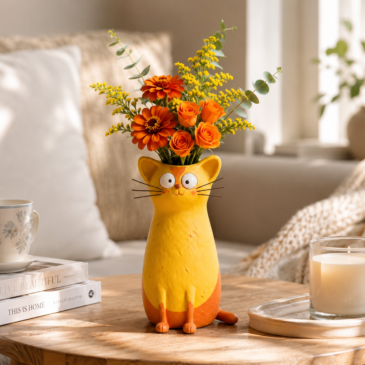 Quirky Cat Vase – Unique Cat Lover Gift & Whimsical Home Décor Accent