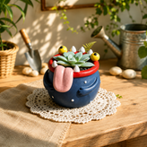 Cute Monster Succulent Planter with Drainage Hole – Plant Lover Gift, Funny Desk Pot & Quirky Home Décor