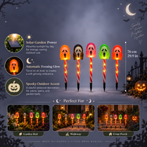 Halloween Solar-Powered Ghost Face Ground Lights for Garden Decoration