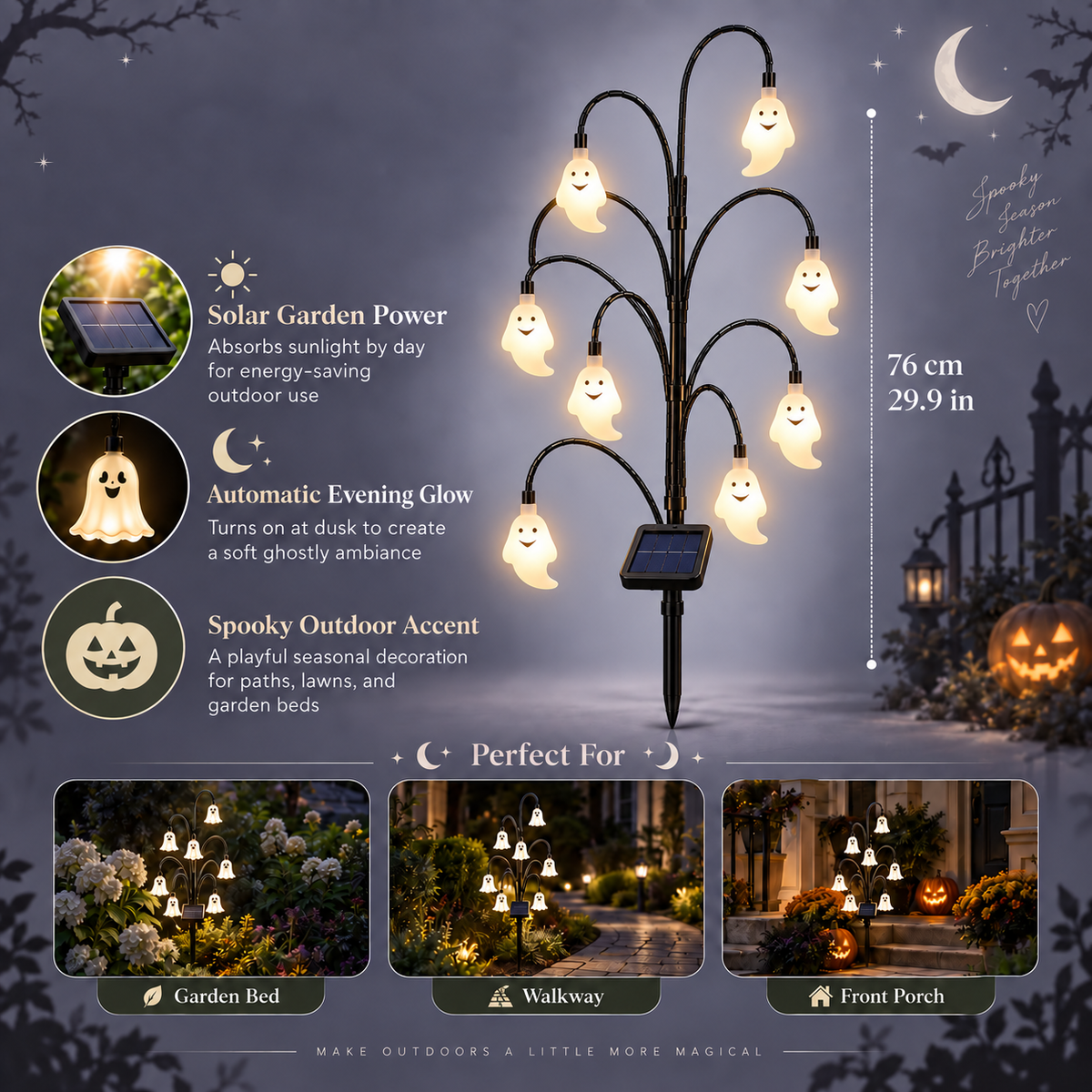 Halloween Ghost Solar Powered Light | Garden Light Halloween