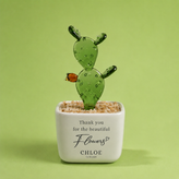 Glass Plant Pot – Personalized Name Mini Flower or Cactus Ornament, Teacher Appreciation Gift & Desk Decoration