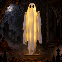 Hanging Glowing Ghost Light for Spooky Halloween Decoration