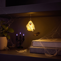 Lighted Hanging Ghost Decor, Halloween LED String Lights, Indoor Party for Halloween Party, Halloween Tree