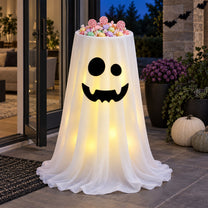 Adjustable Height Glowing Ghost Candy Bowl