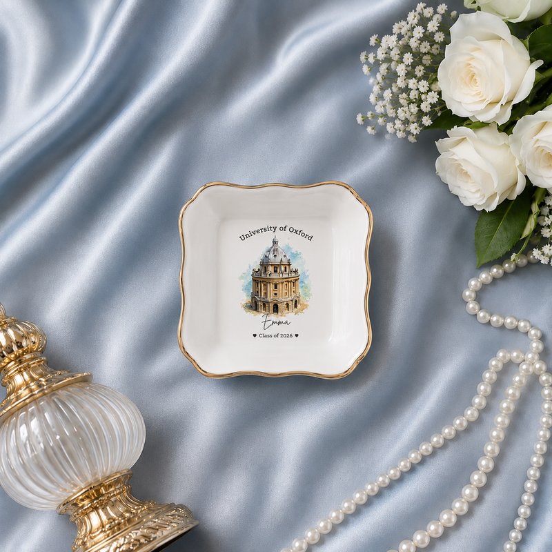 Personalized College Graduation Ring Dish, Custom University Keepsake Gift