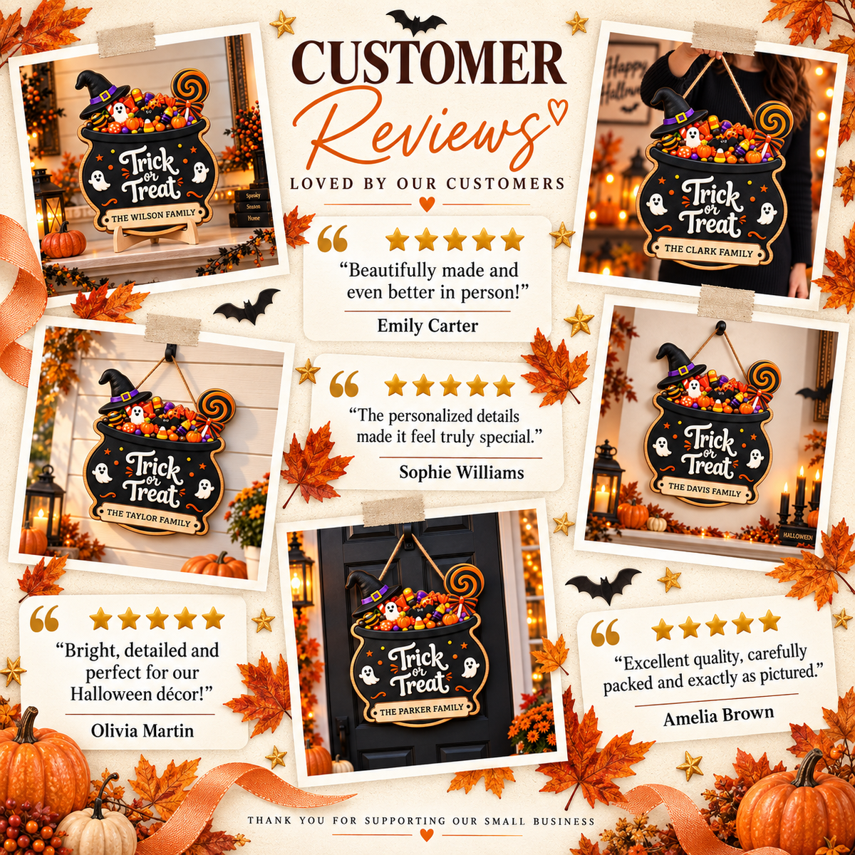 Personalized Trick or Treat Halloween Door Sign