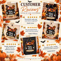 Personalized Trick or Treat Halloween Door Sign