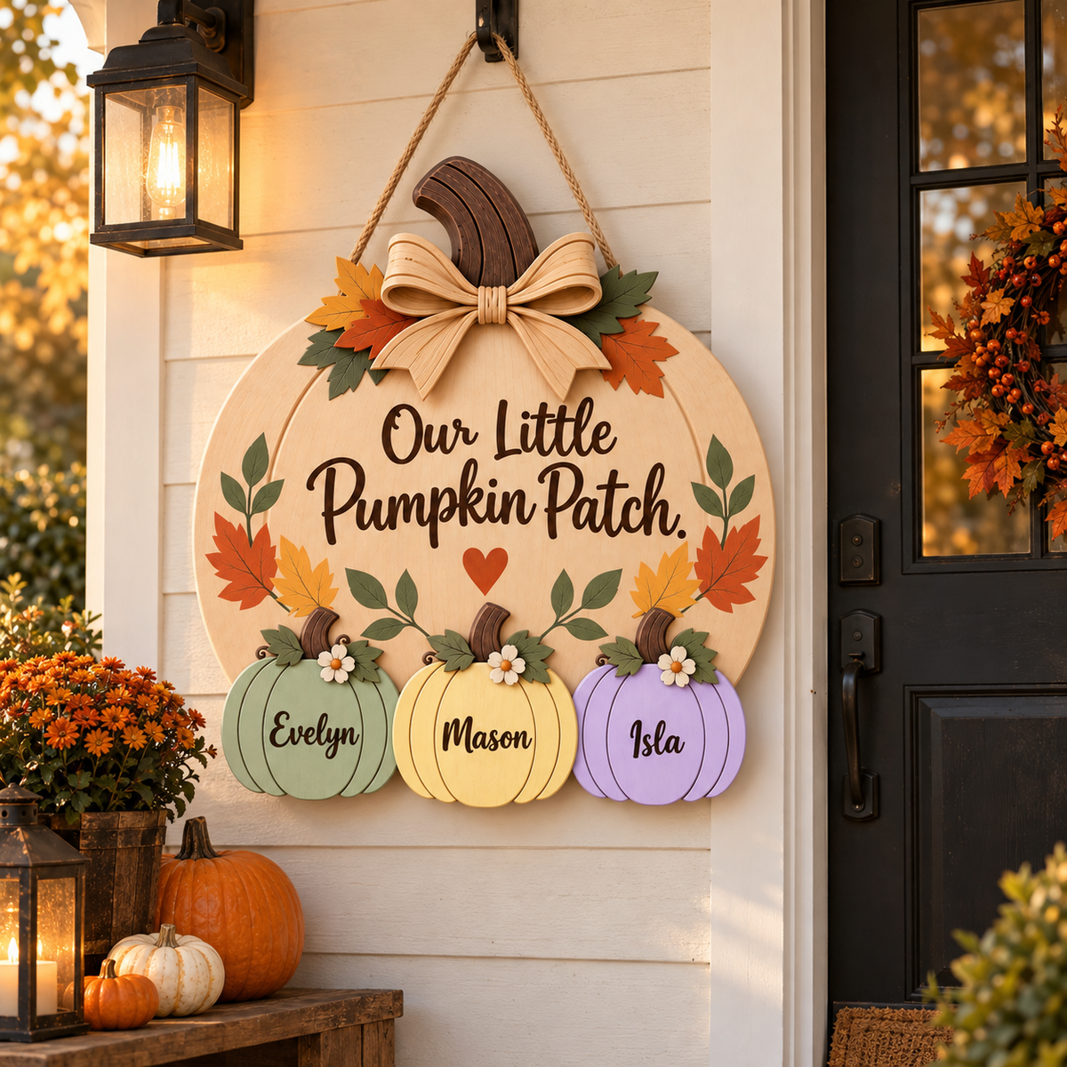 Personalized Grandma & Grandpa’s Pumpkin Patch Door Hanger