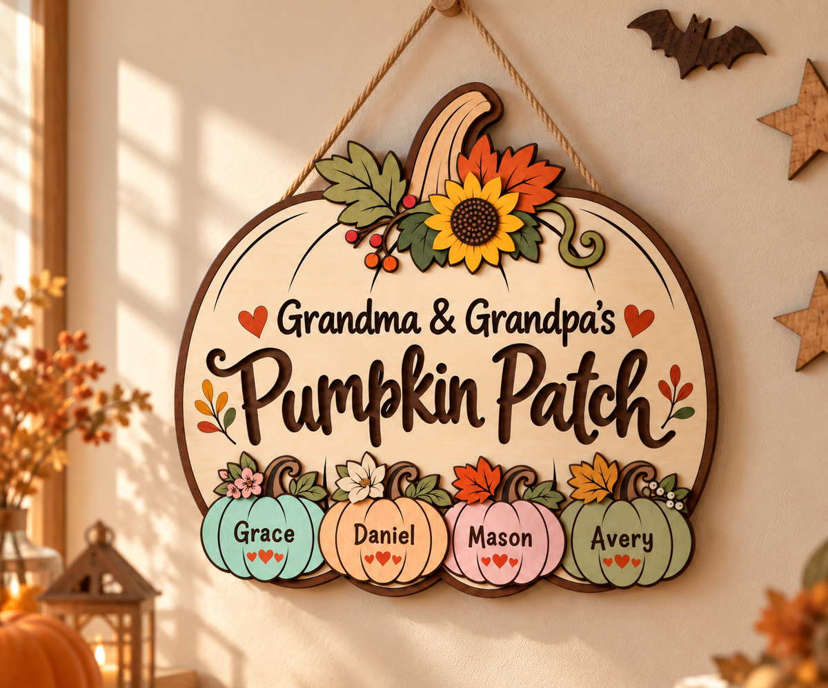 Personalized Pumpkin Patch Sign for Grandma & Grandpa