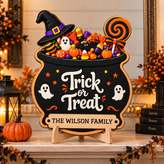 Personalized Trick or Treat Halloween Door Sign