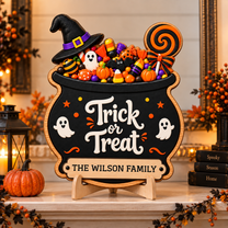 Personalized Trick or Treat Halloween Door Sign