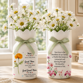 Personalized Birth Month Flower Vase – First Mom Then Grandma Now Great Grandma Gift