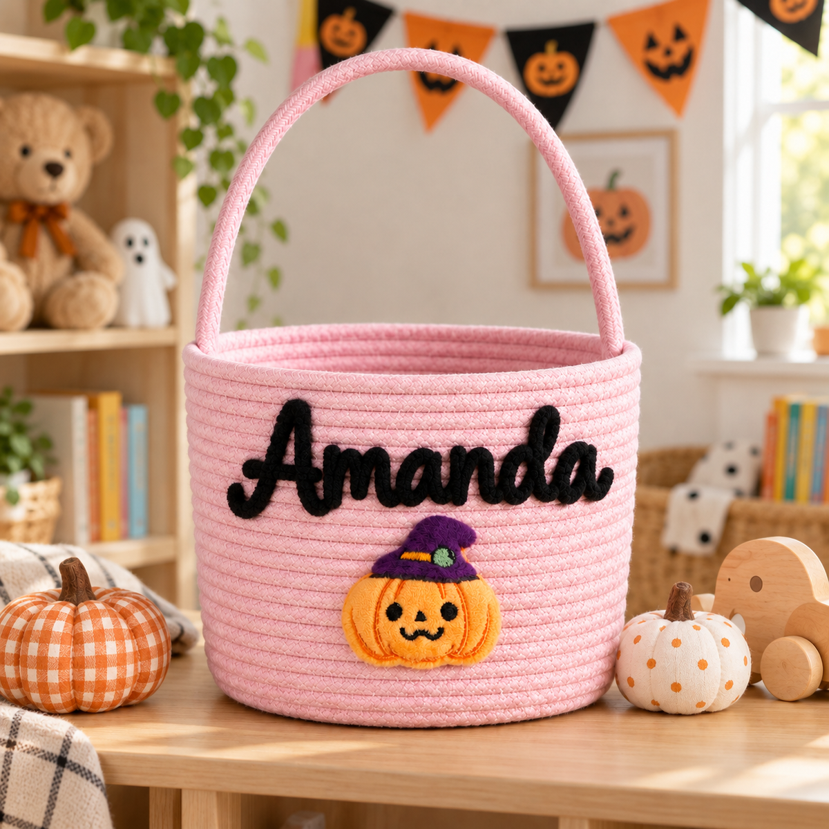 Personalized Halloween Treat Basket for Trick-or-Treating