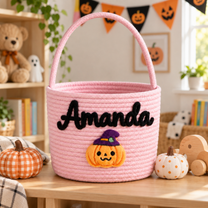 Personalized Halloween Treat Basket for Trick-or-Treating