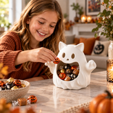 Halloween Ghost Candy Bowl – Cute Spooky Treat Holder for Halloween Displays