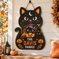 Halloween Witchy Cat Wooden Blocks – Set of 3 Spooky Shelf Sitters