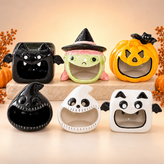 Halloween Ghost Pumpkin Ceramic Candle Holder / Lantern