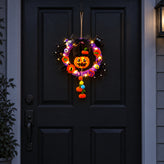 Illuminated Halloween Pumpkin Garland for Festive Door Hanging Decoration