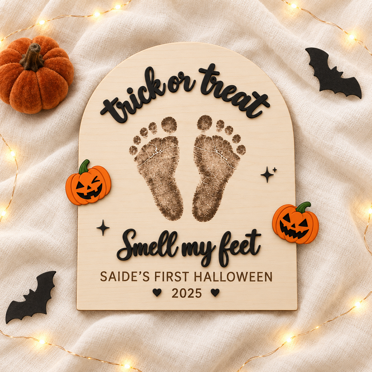 DIY Halloween Footprint Sign – Baby’s First Halloween Keepsake