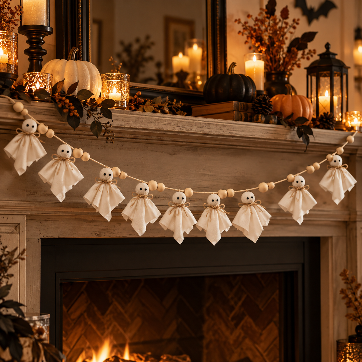 Halloween Ghost Garland / Mantel Hanging Decoration