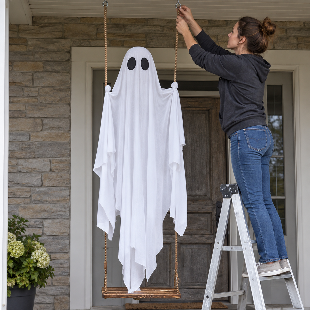 Hanging Glowing Ghost Light for Spooky Halloween Decoration