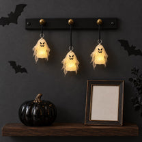 Lighted Hanging Ghost Decor, Halloween LED String Lights, Indoor Party for Halloween Party, Halloween Tree