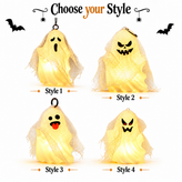 Lighted Hanging Ghost Decor, Halloween LED String Lights, Indoor Party for Halloween Party, Halloween Tree