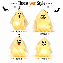 Lighted Hanging Ghost Decor, Halloween LED String Lights, Indoor Party for Halloween Party, Halloween Tree