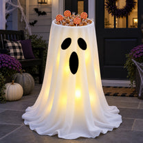 Adjustable Height Glowing Ghost Candy Bowl
