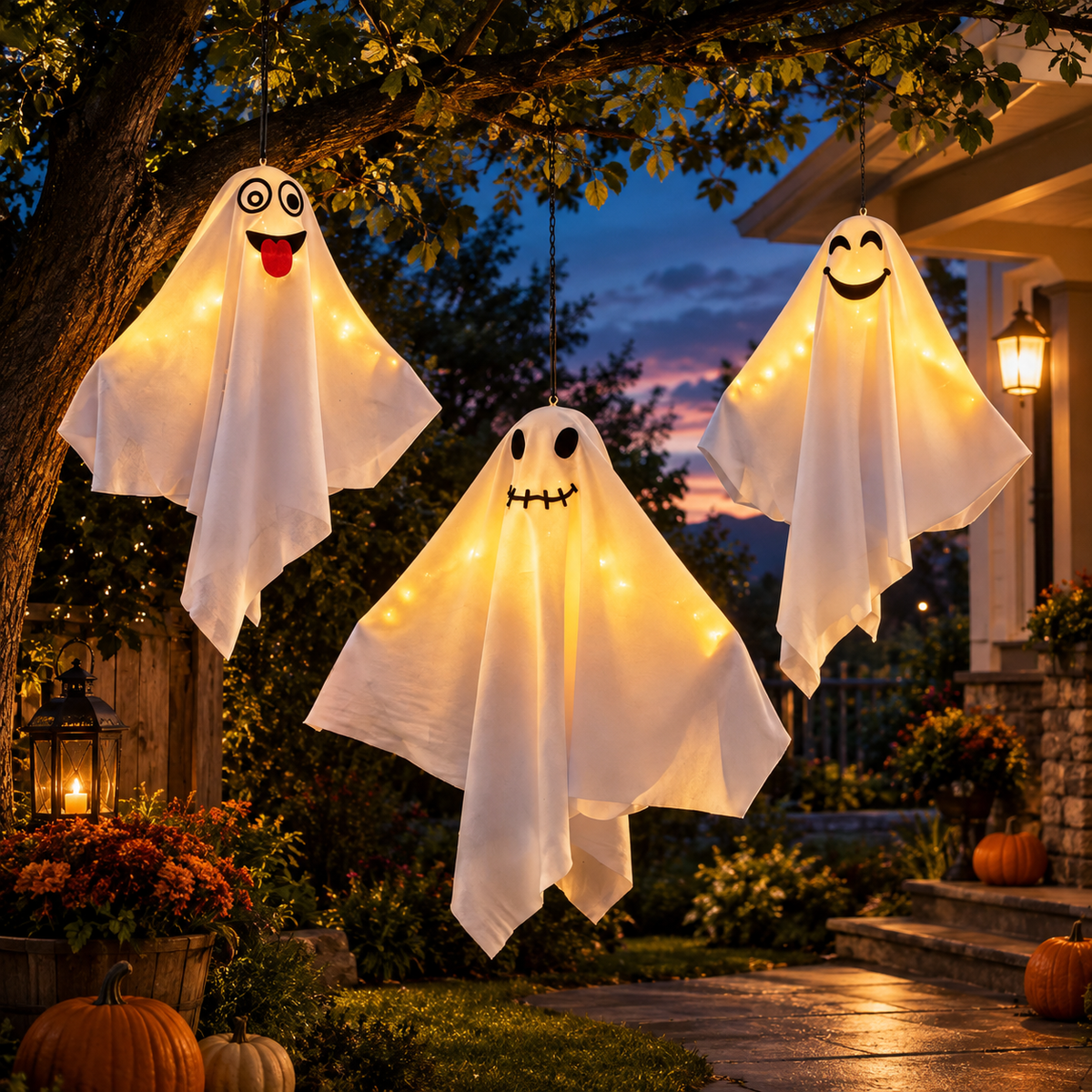 LED Glowing Hanging Ghost Decoration