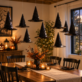 Hanging Witch Hats Halloween Decor Floating Black Hats