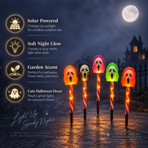 Halloween Solar-Powered Ghost Face Ground Lights for Garden Decoration