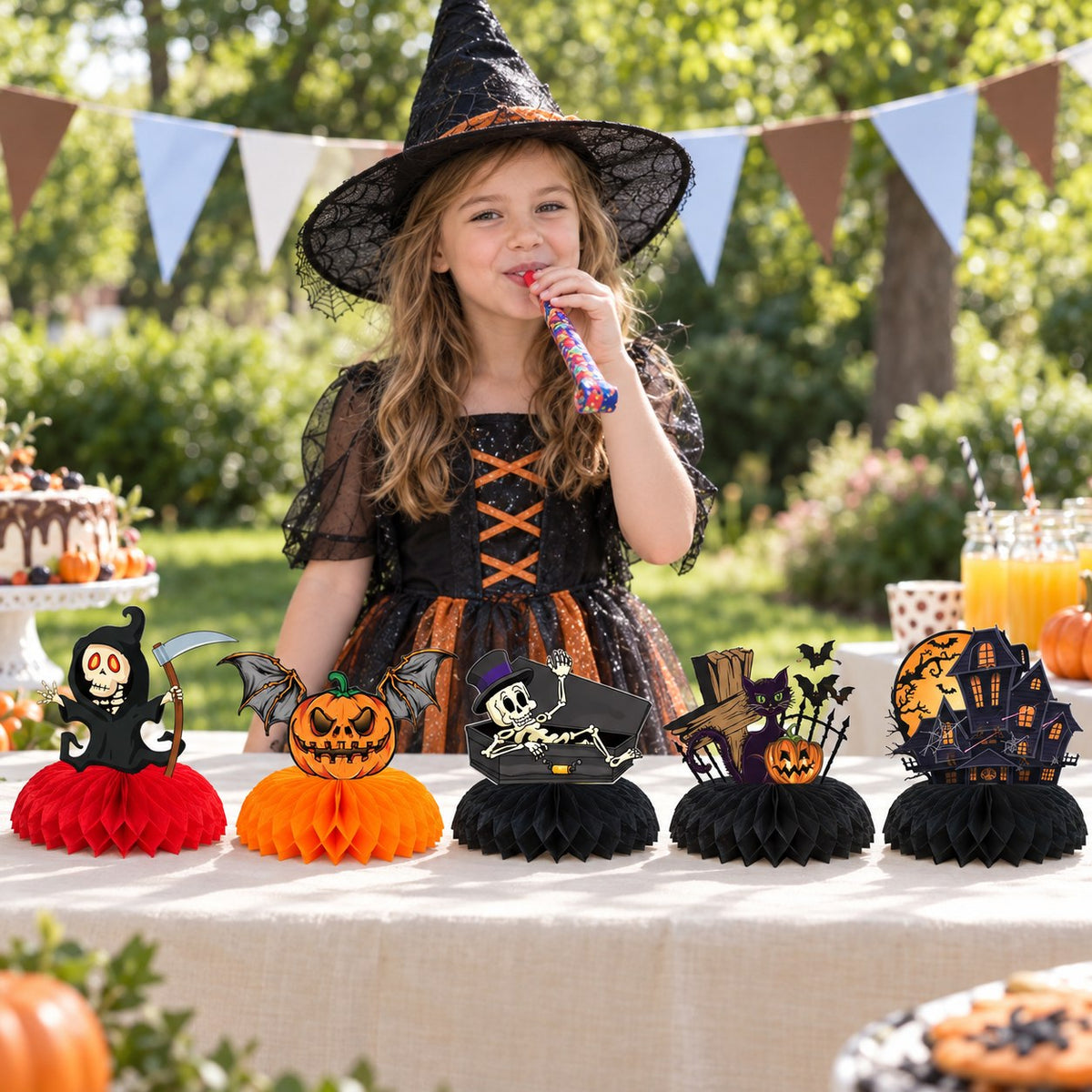 Halloween Honeycomb Table Centerpieces & Hanging Decorations