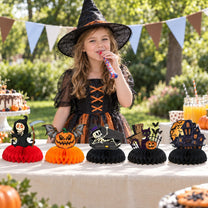 Halloween Honeycomb Table Centerpieces & Hanging Decorations