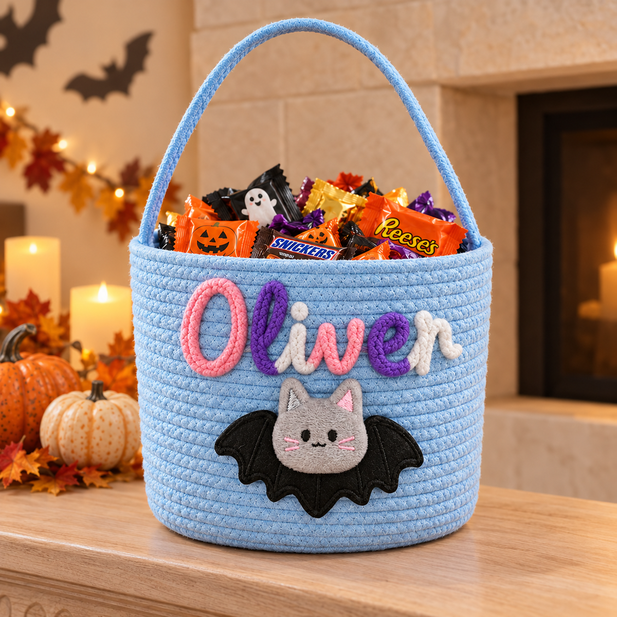 Personalized Halloween Treat Basket for Trick-or-Treating