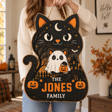 Halloween Witchy Cat Wooden Blocks – Set of 3 Spooky Shelf Sitters