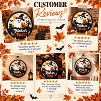 Personalized Patchwork Ghost Wooden Door Hanger