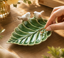 Handcrafted Bird Ceramic Ring Dish – Cute Jewelry Trinket Tray