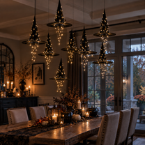 Hanging Witch Hat LED Lights – Floating Black Witch Hats for Halloween Decor