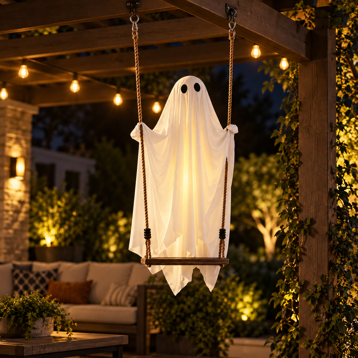 Hanging Glowing Ghost Light for Spooky Halloween Decoration