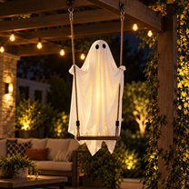Hanging Glowing Ghost Light for Spooky Halloween Decoration