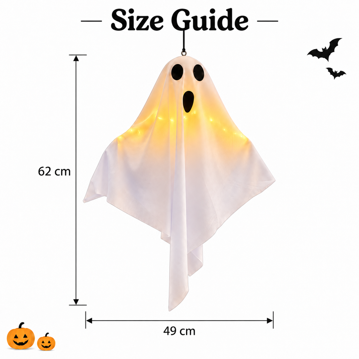 LED Glowing Hanging Ghost Decoration