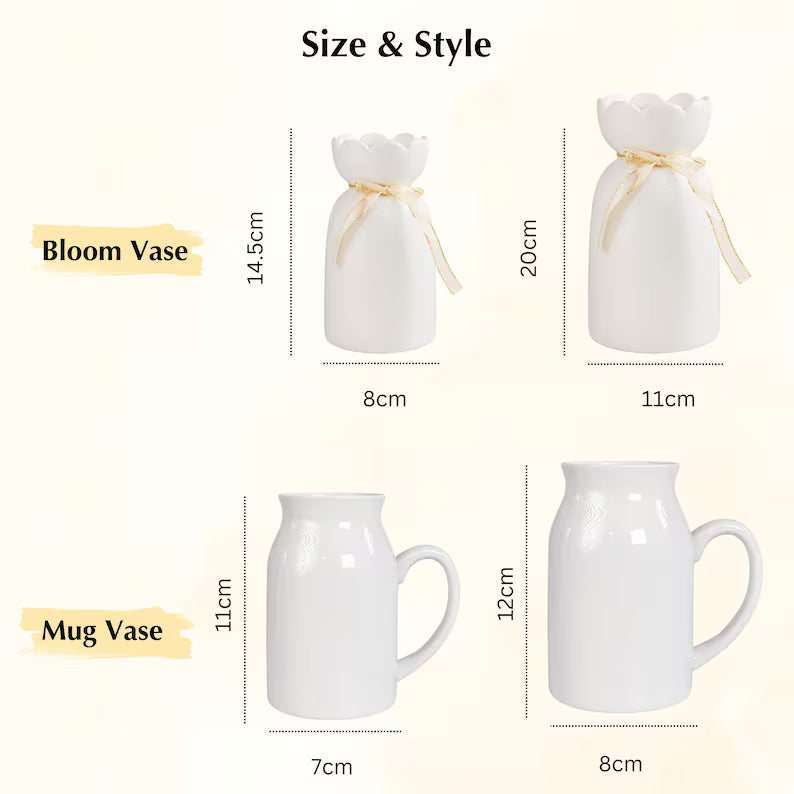 Ivory Anniversary Flower Vase – Personalized 14th Wedding Anniversary Gift for Couples